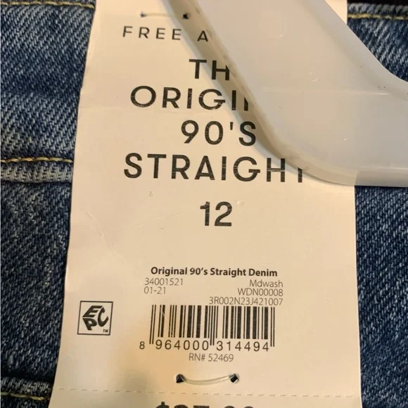 Original 90's Straight Denim Jeans - Picture 1 of 7